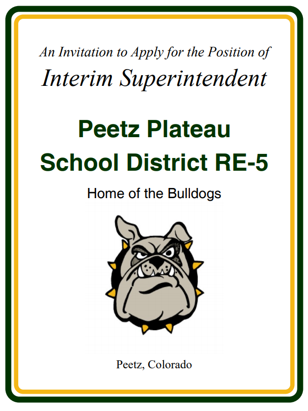 Peetz School is hiring an Interim Superintendent Peetz Plateau School