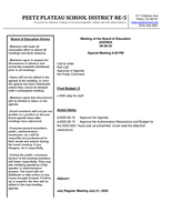 Special BOE Agenda 6-26-20