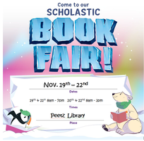 Scholastic Book Fair Poster November,19th - 22nd