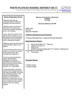 School Board Meeting Tuesday 3/17/20 at 7:00pm