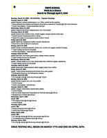 Week at a Glance for March 16 - April 3